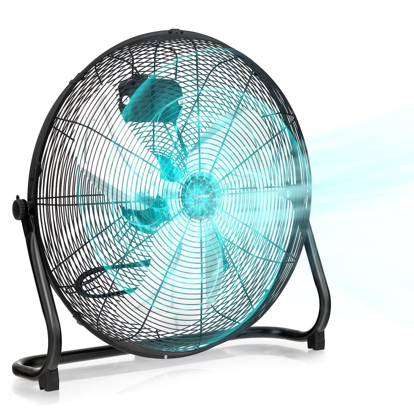 160W High Velocity Floor Fan with 3 Speed and Adjustable Tilting Head — image 5