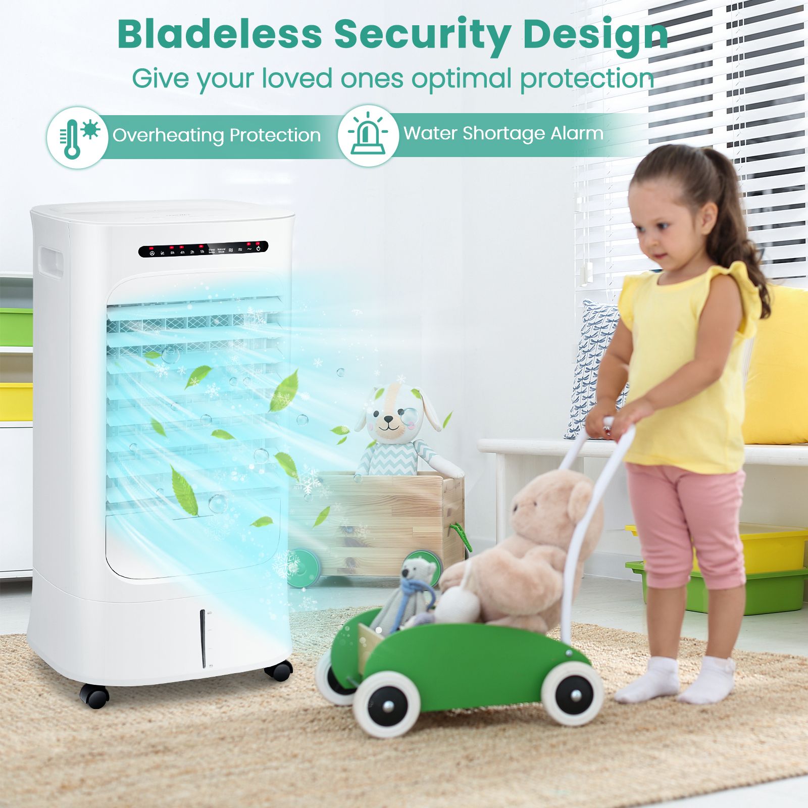 Costway 10L air cooler with ice packs and remote control