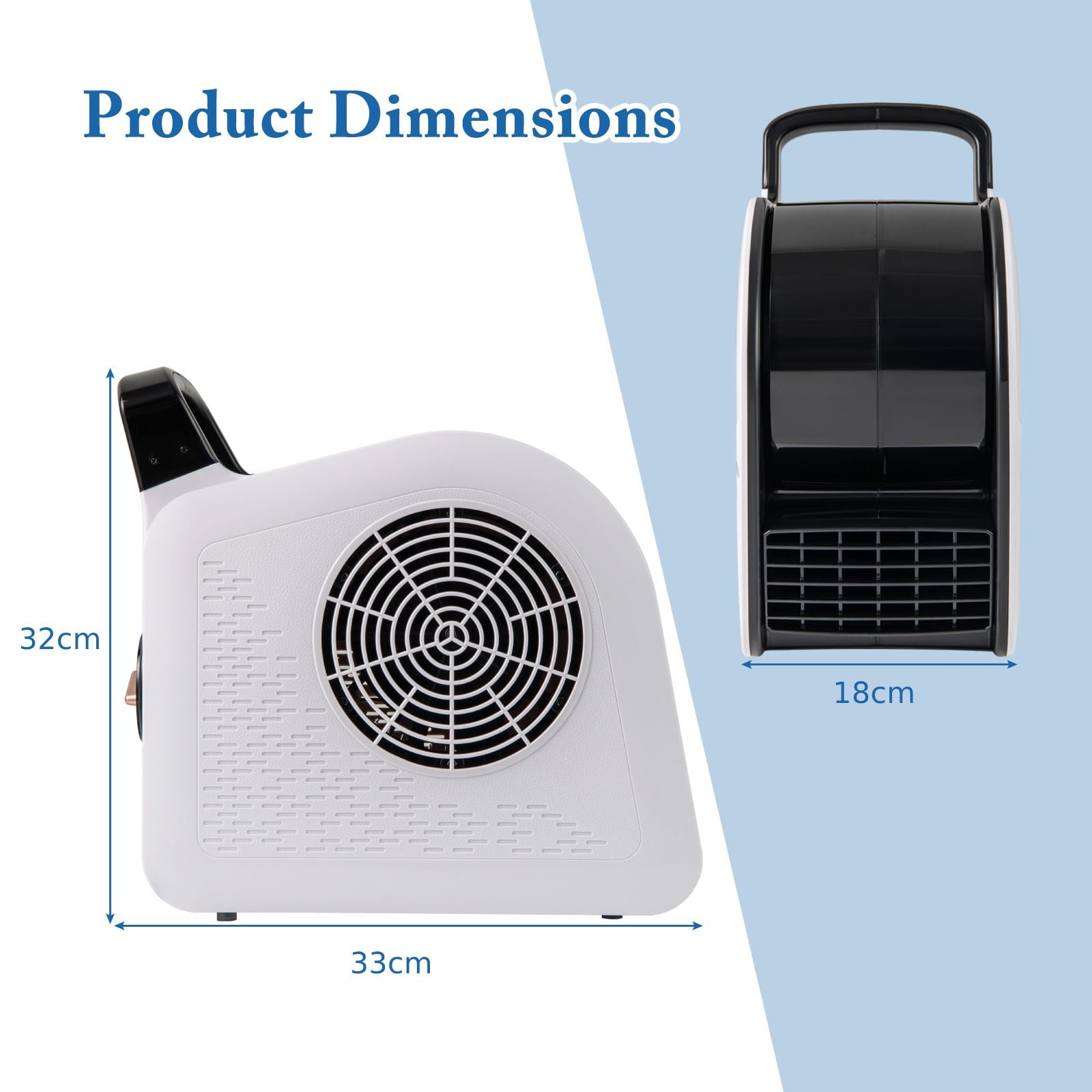 Air Mover Carpet Dryer with 3 Speeds 185° Pivoting Head and 1 AC Outlet — image 4