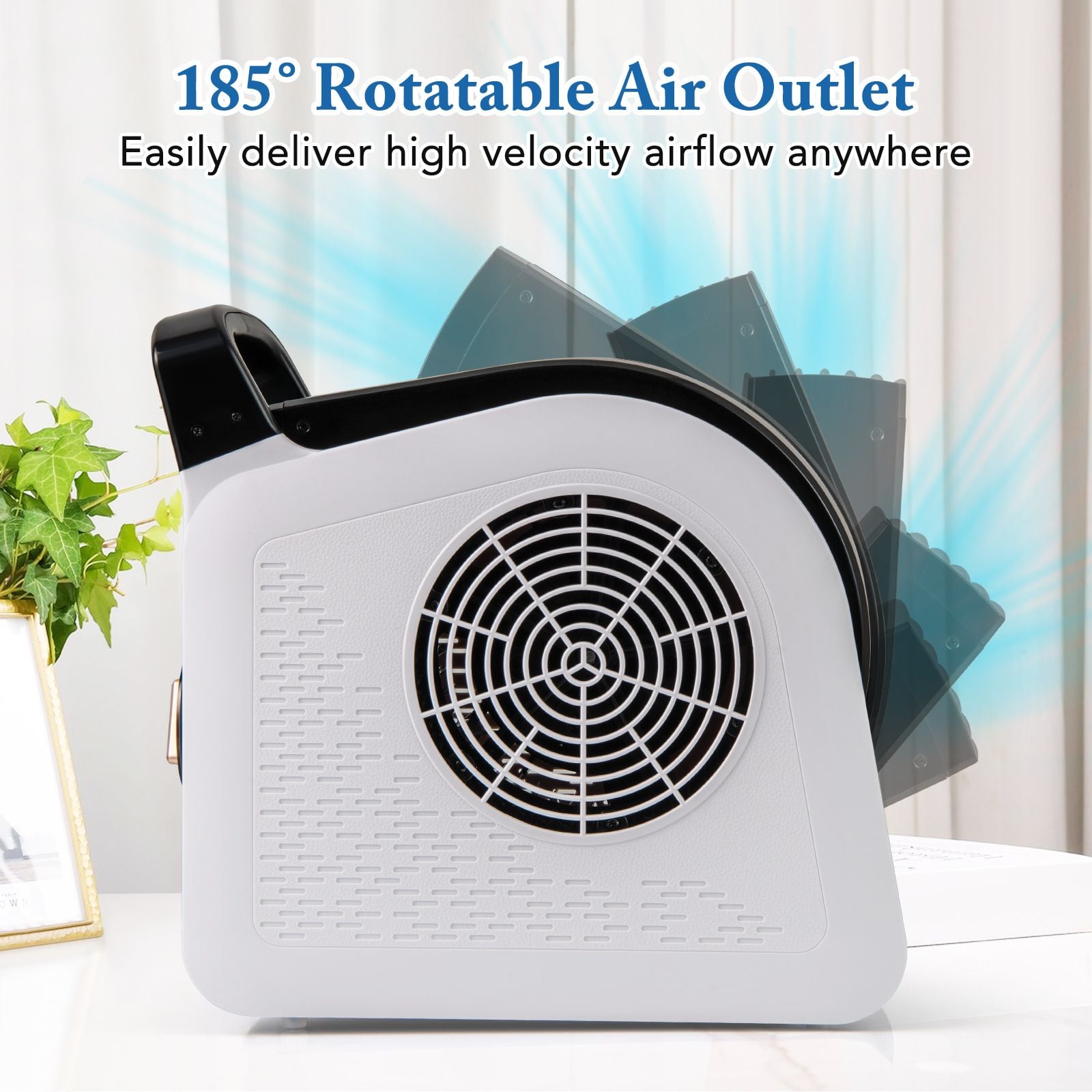Air Mover Carpet Dryer with 3 Speeds 185° Pivoting Head and 1 AC Outlet — image 6