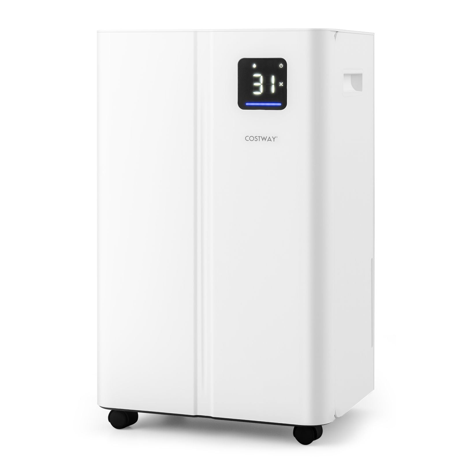 Costway 20L dehumidifier 3-colour humidity indicator and water tank close-up