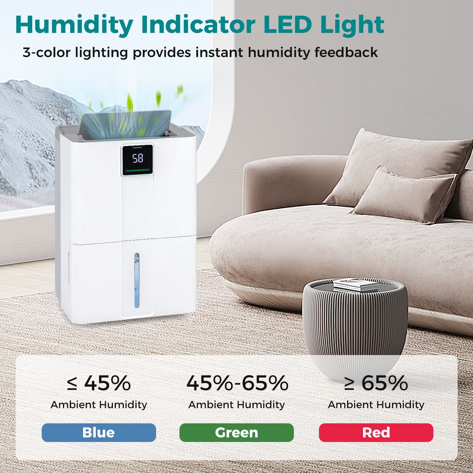 40L Dehumidifier for Home 50 M2 Portable Dehumidifier with 3 Modes — image 5