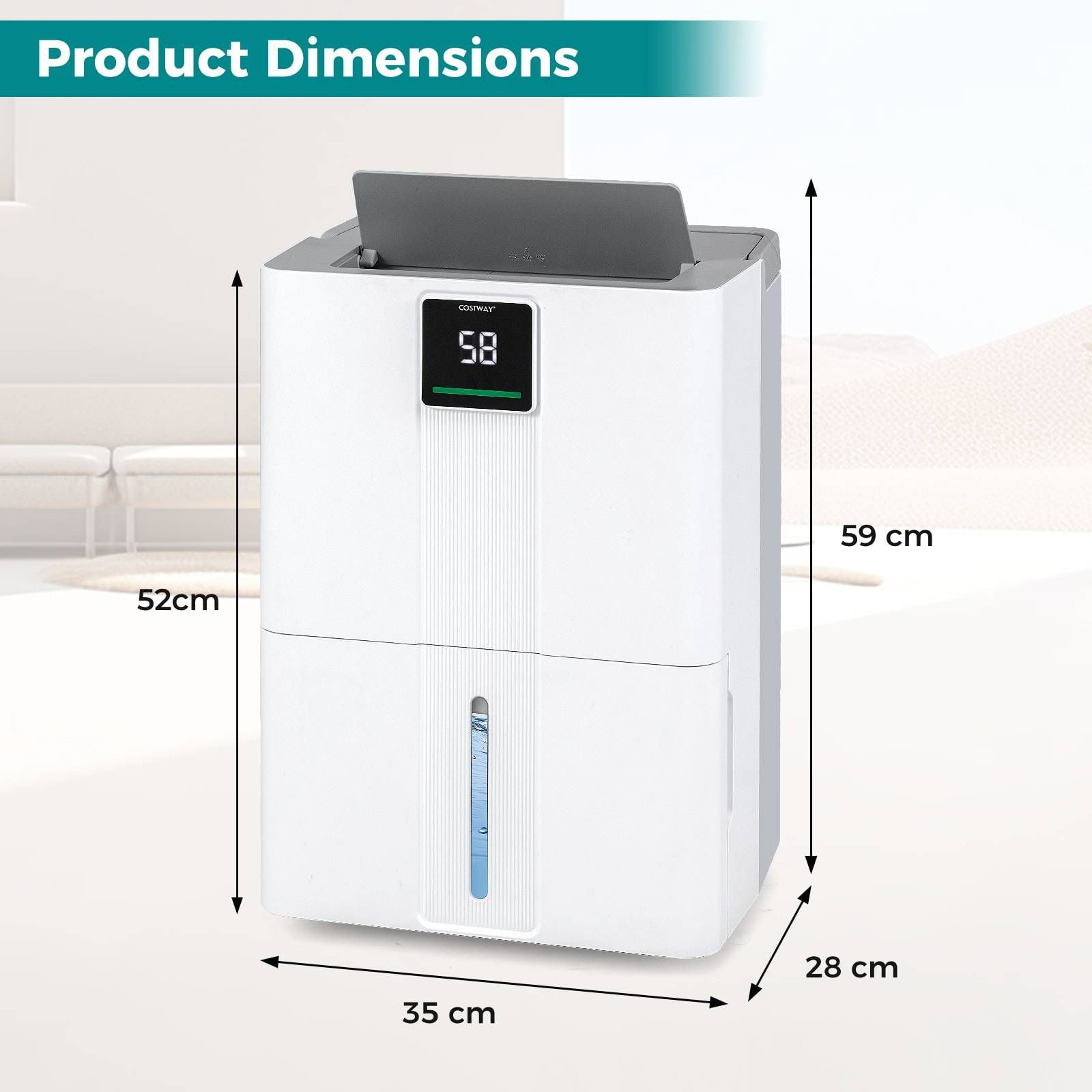 40L Dehumidifier for Home 50 M2 Portable Dehumidifier with 3 Modes — image 3