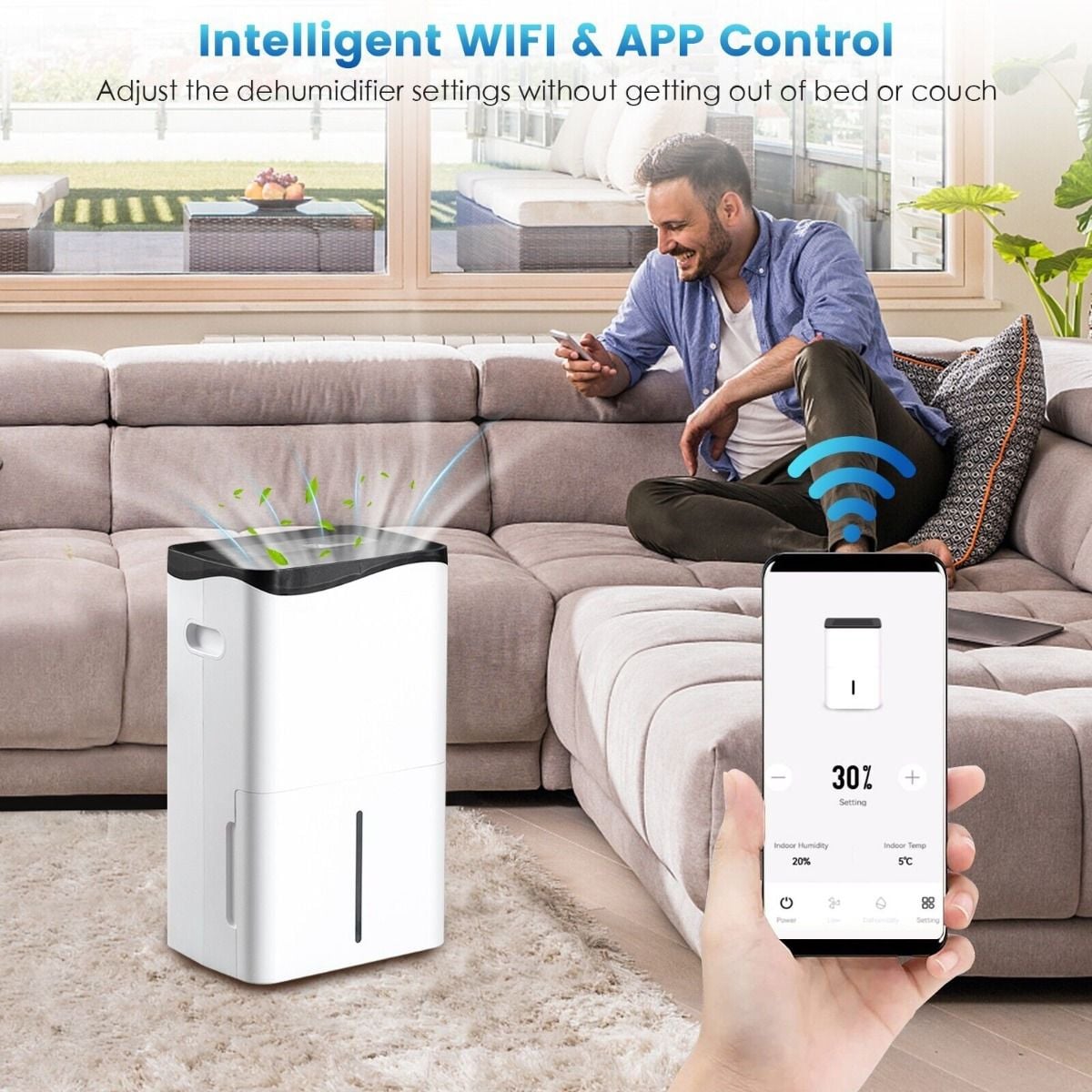 Costway 50L smart dehumidifier Smart Life app control on phone
