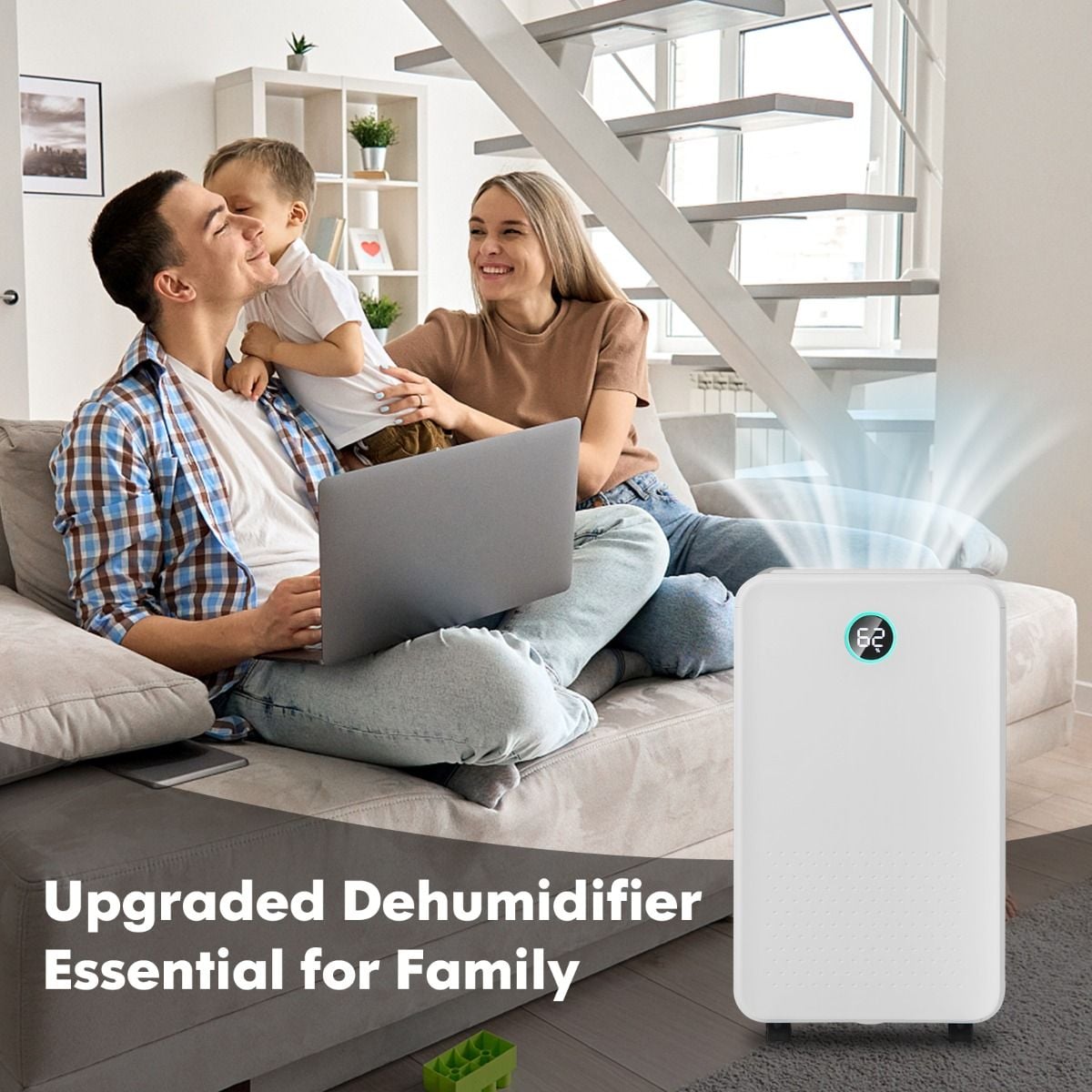 Costway 12L dehumidifier colour-changing humidity display and LED touch panel