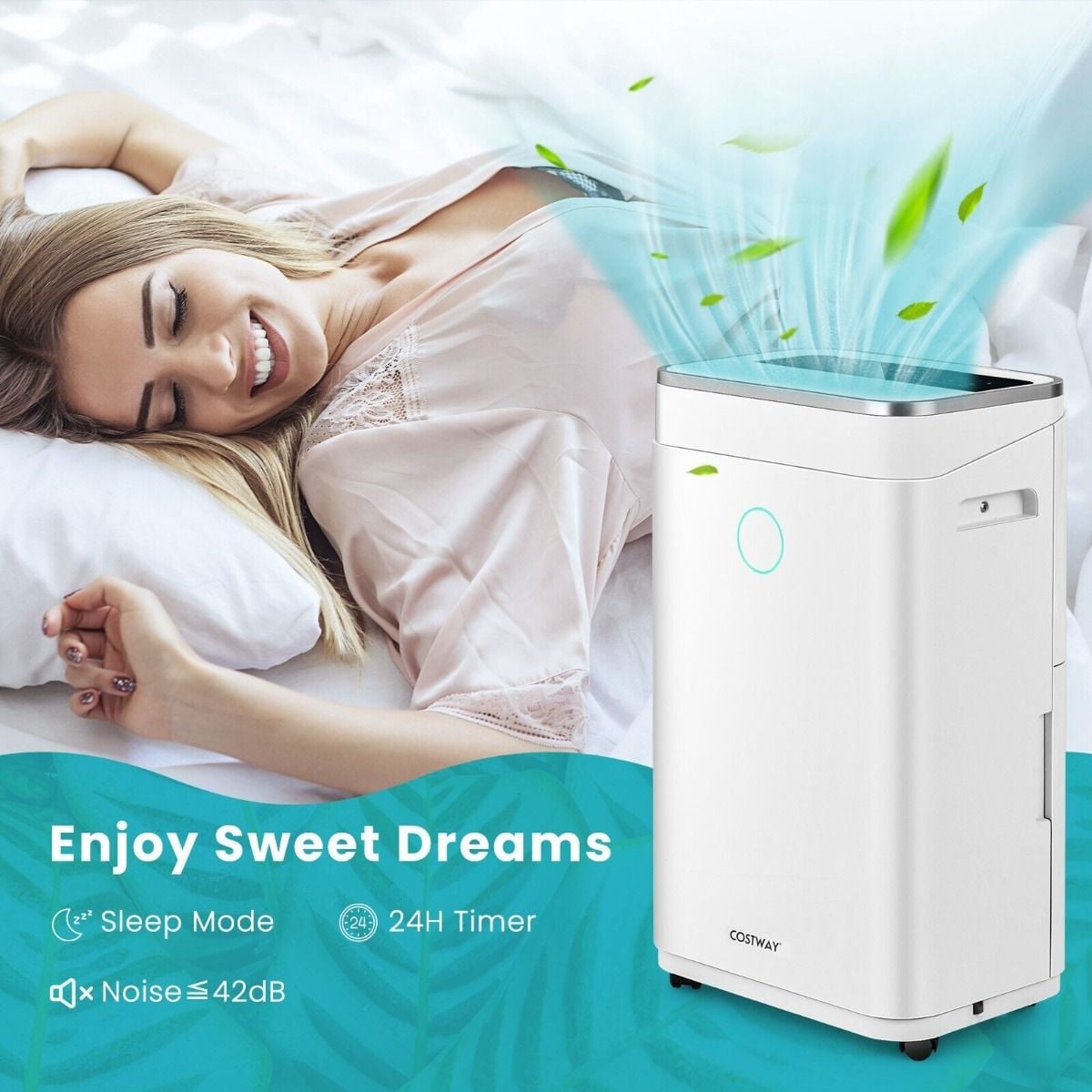 20L/25L Per Day Dehumidifier with 6.5L Water Tank and 24H Timer for Home Basement — image 4