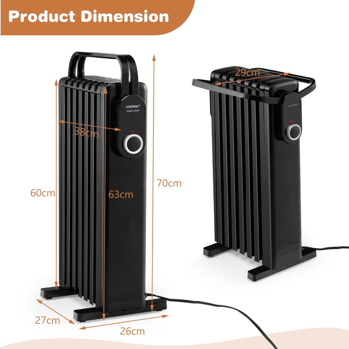 Portable Electric Heater with Overheat and Tip-Over Protection — image 6