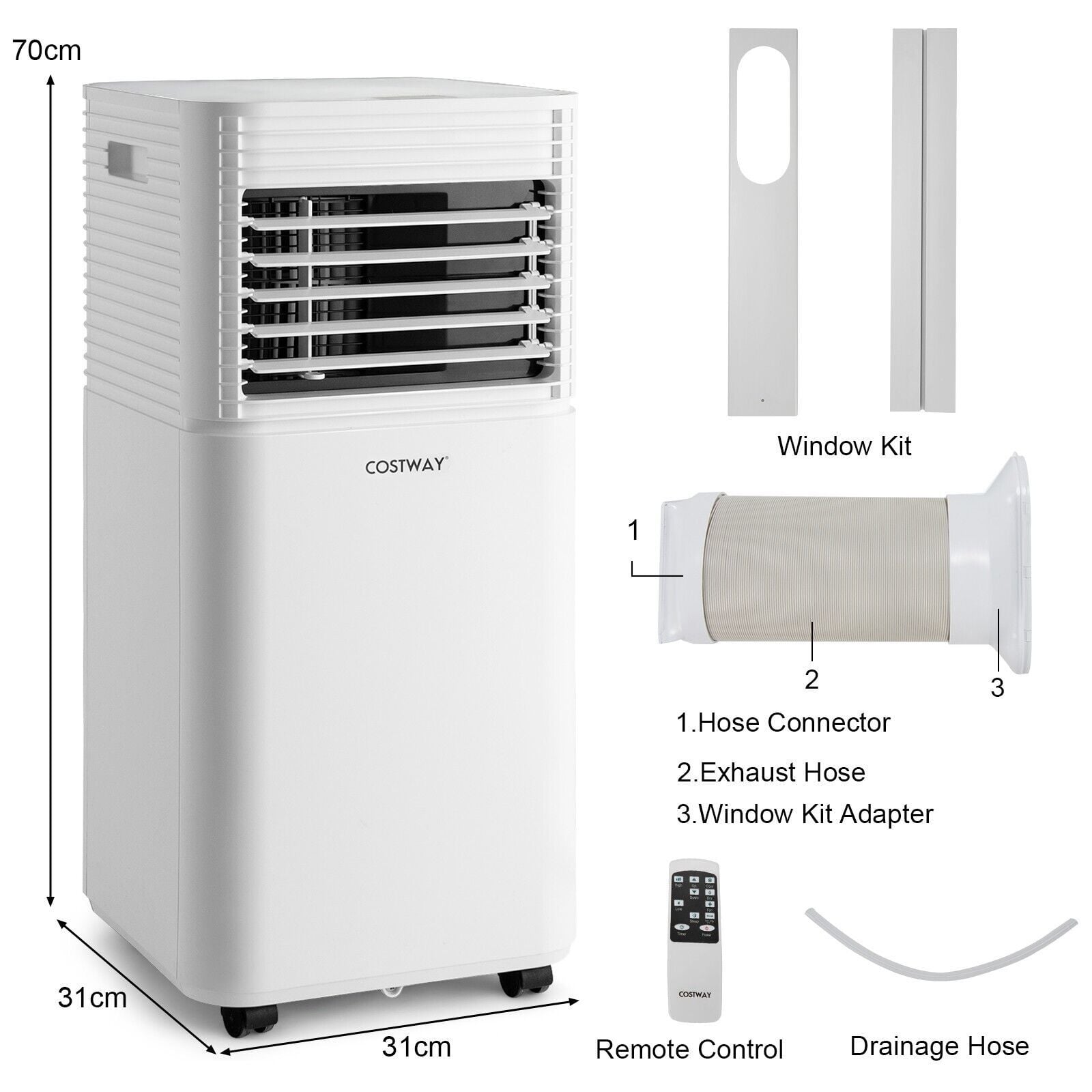 9000 BTU 3-in-1 Portable Air Conditioner with Fan and Dehumidifier Mode — image 6
