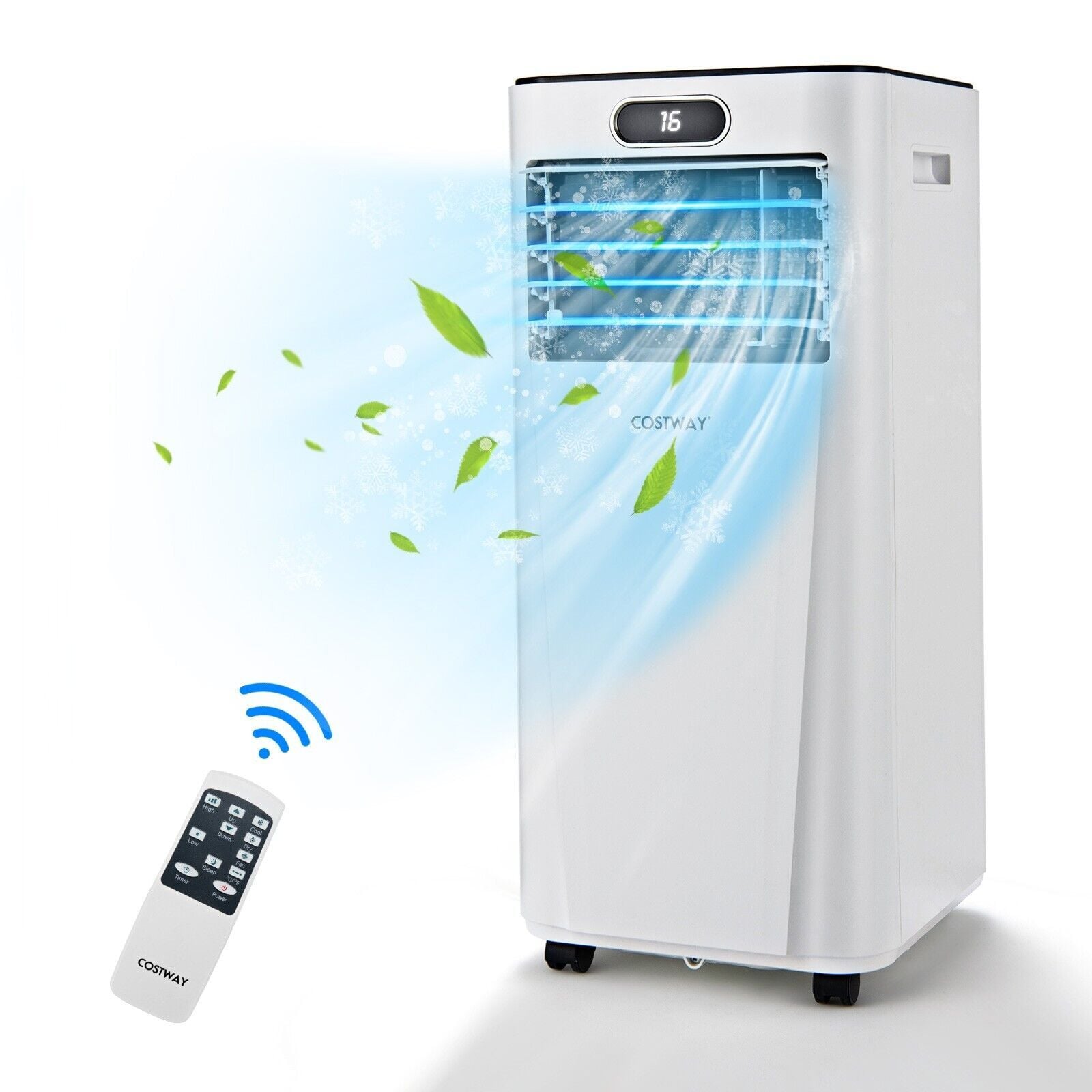 Costway portable air conditioner LED control panel and remote
