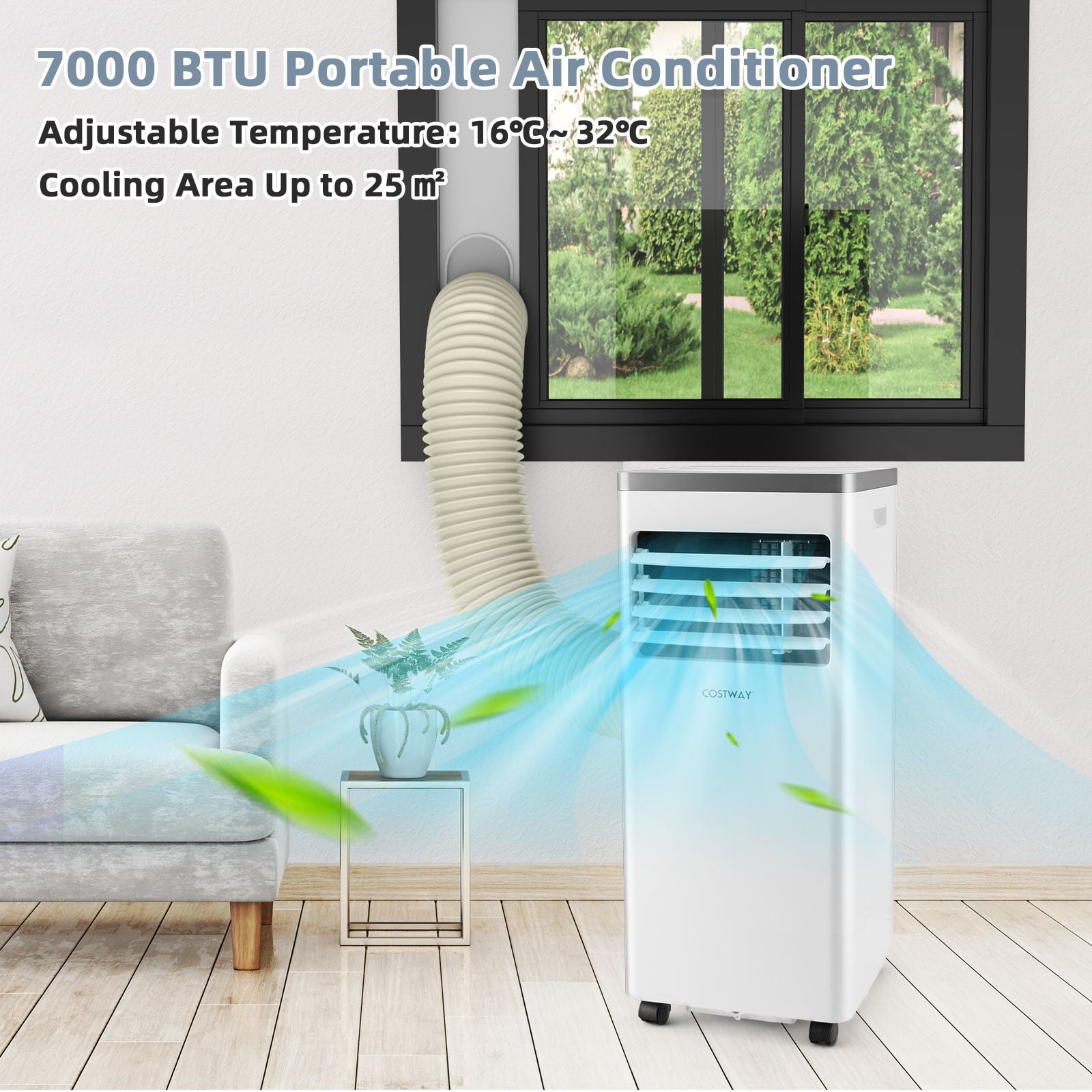 Costway portable AC with window kit and exhaust hose