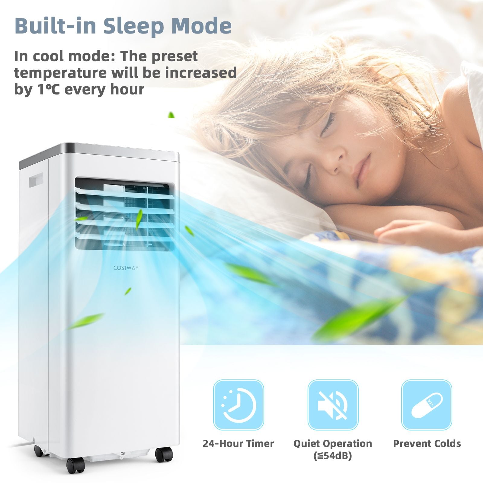 7000 BTU/9000 BTU 3 in 1 Portable Air Conditioner with Sleep Mode — image 6