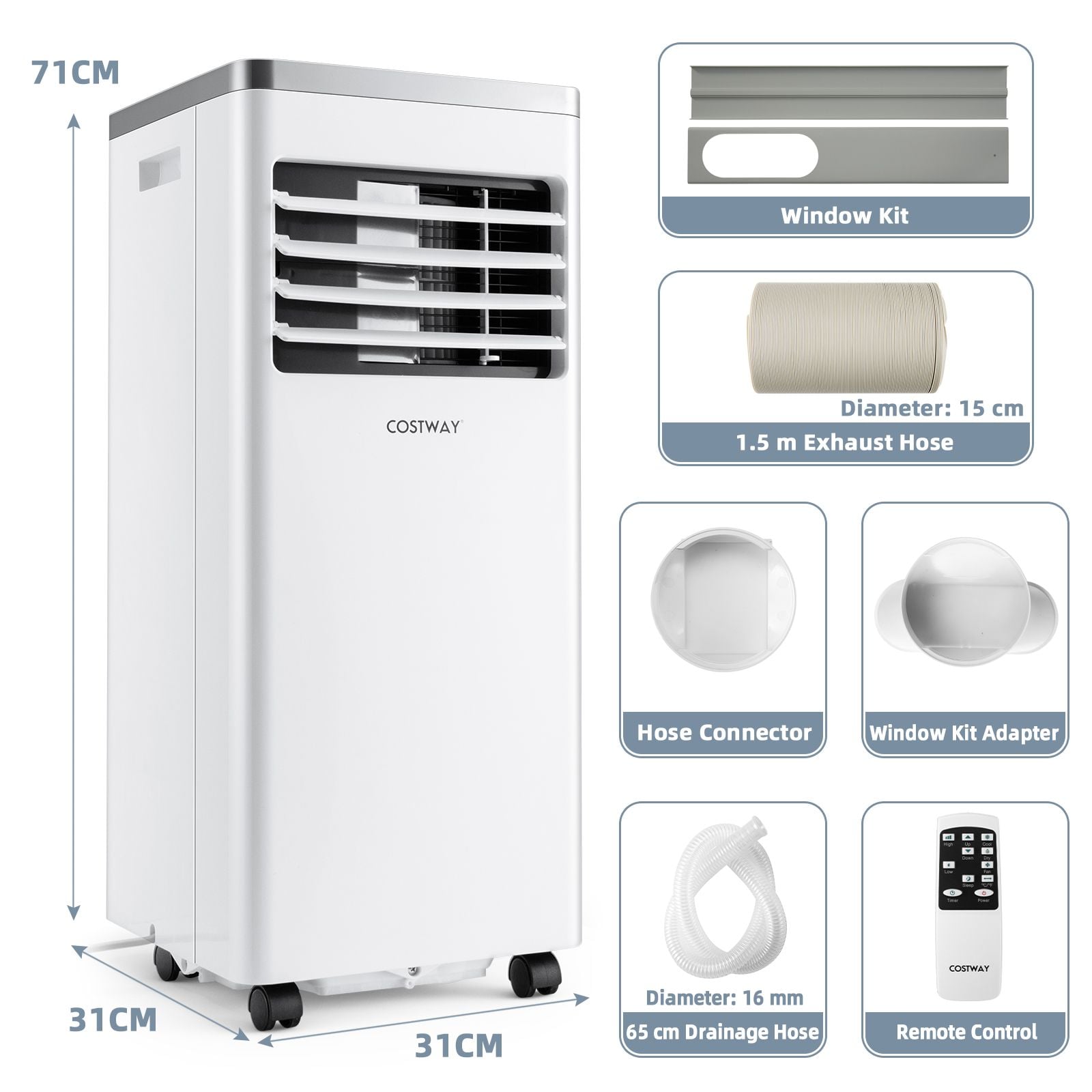 7000 BTU/9000 BTU 3 in 1 Portable Air Conditioner with Sleep Mode — image 5