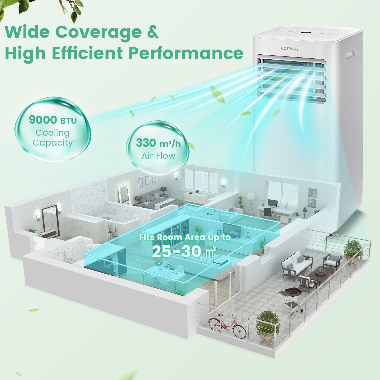 9000 BTU 3-in-1 Portable Air Conditioner with Sleep Mode — image 6
