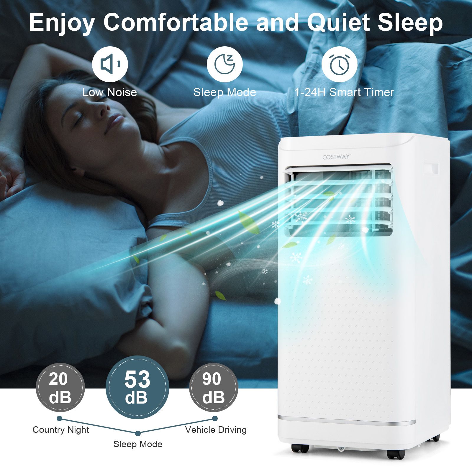 7000/9000 BTU 3-in-1 Portable Air Conditioner with Remote Control and 24H Timer — image 5