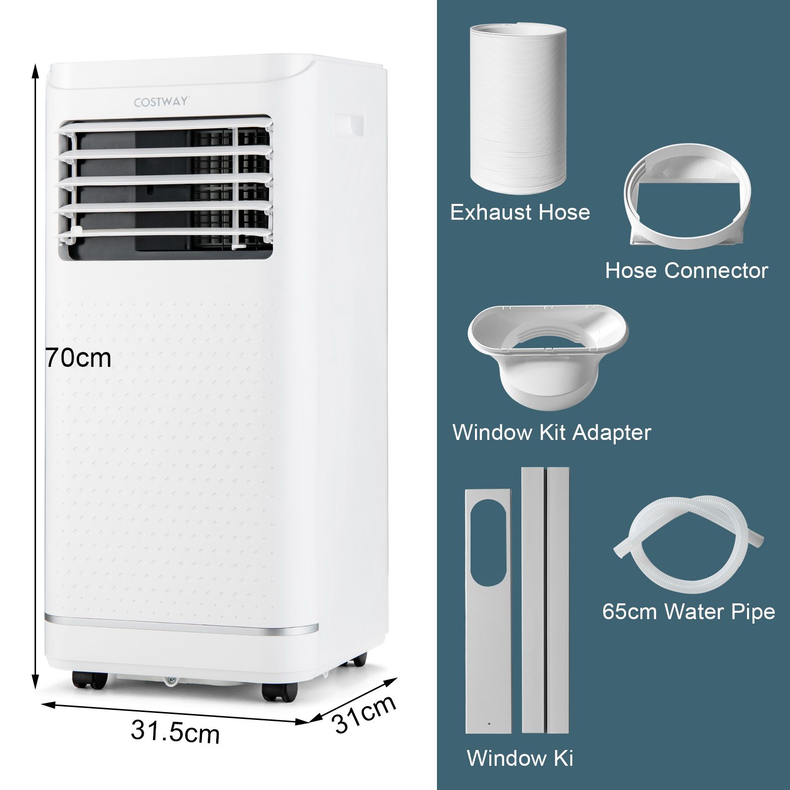 7000/9000 BTU 3-in-1 Portable Air Conditioner with Remote Control and 24H Timer — image 6