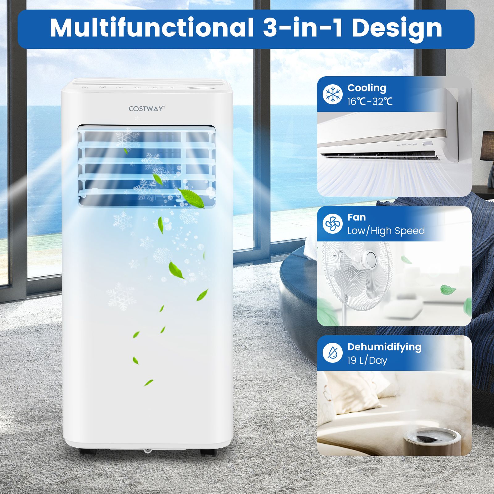 7000/9000 BTU 4-in-1 Portable Air Conditioner with Remote Control — image 5