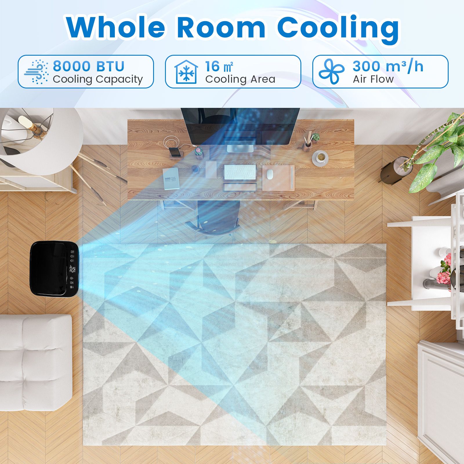 Costway 8000 BTU portable AC with Smart Life app control