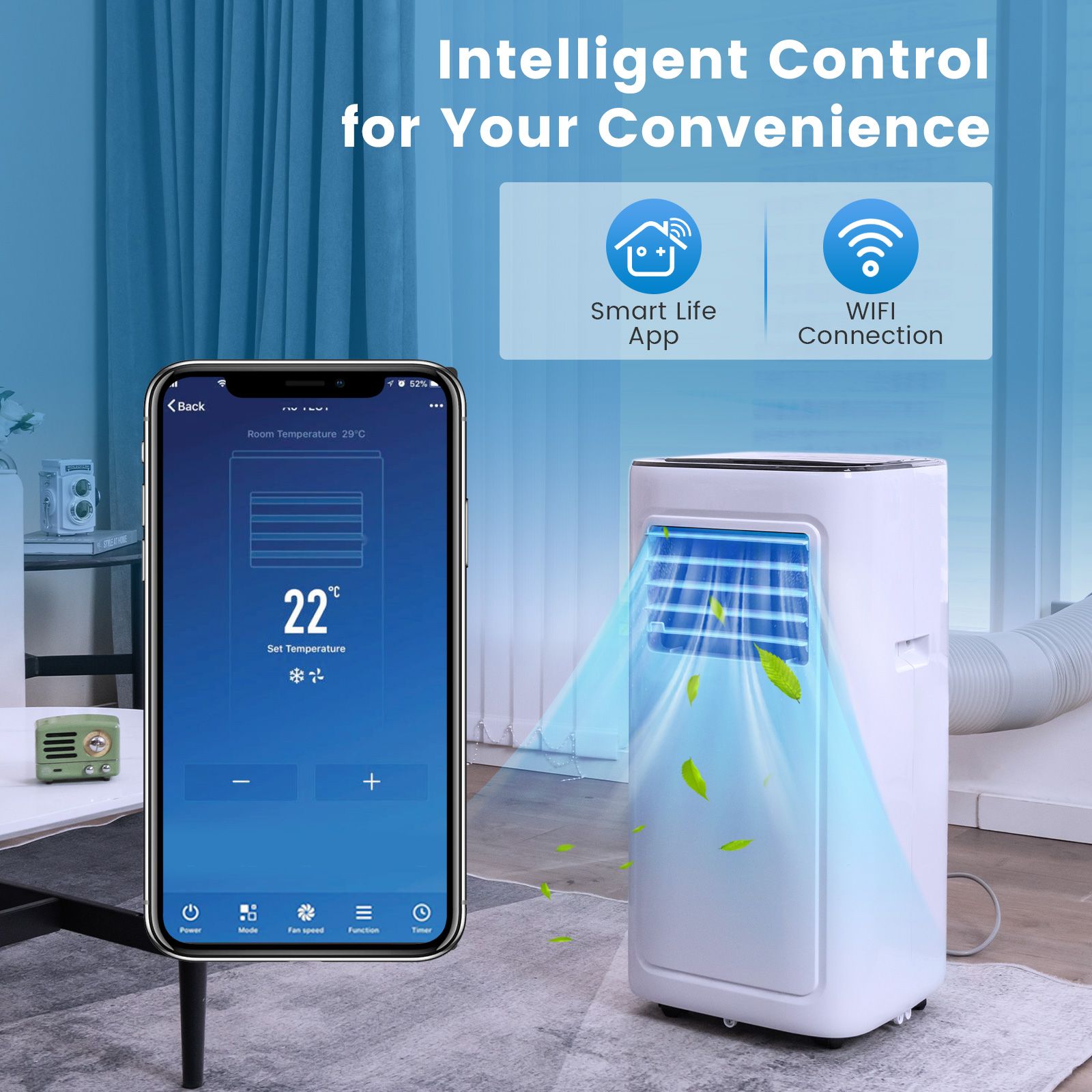 8000 BTU Portable Air Conditioner with Dehumidifier Fan and Sleep Mode — image 5