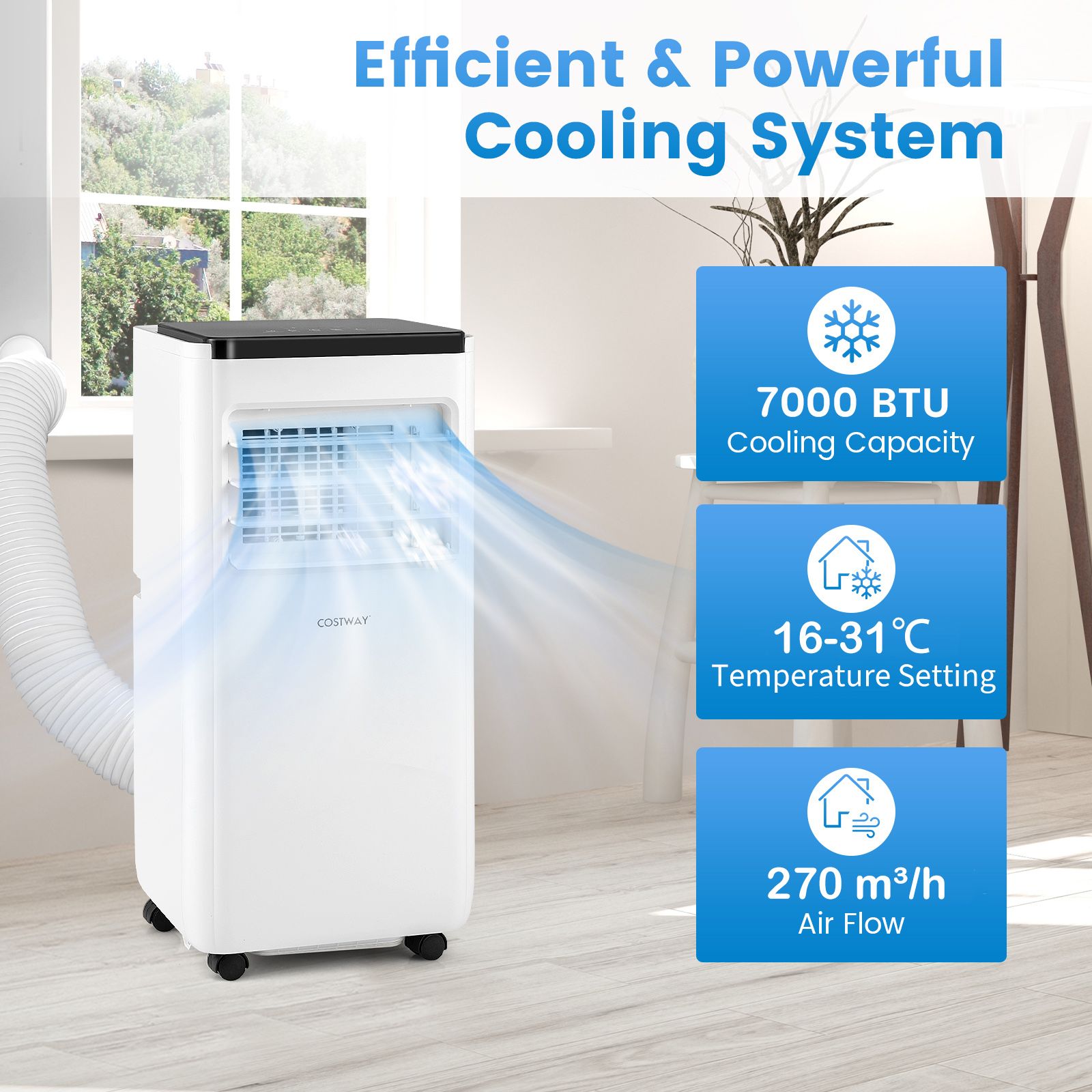 7000 BTU Portable Air Conditioner with Remote and Window Vent Kit — image 6