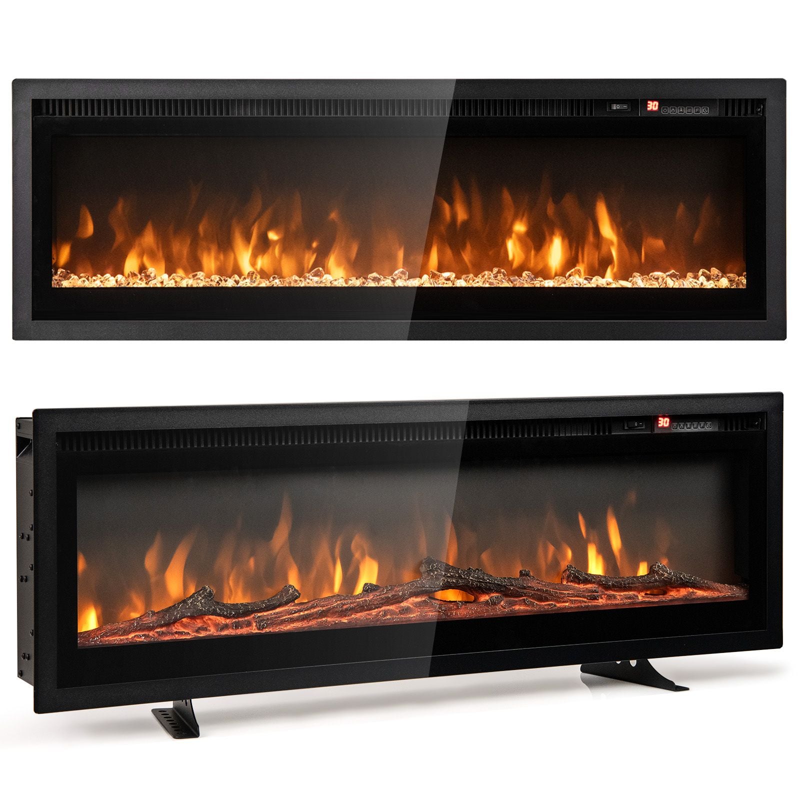 102/127 cm Wall Mounted Recessed Freestanding Electric Fireplace — image 5