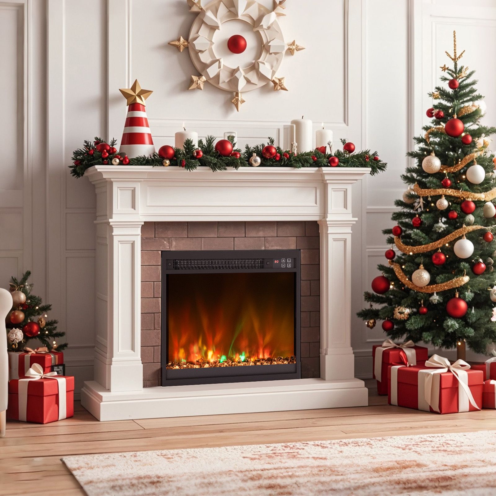 18 inch Electric Fireplace Insert Recessed 1500W Fireplace Heater with Remote Control — image 4