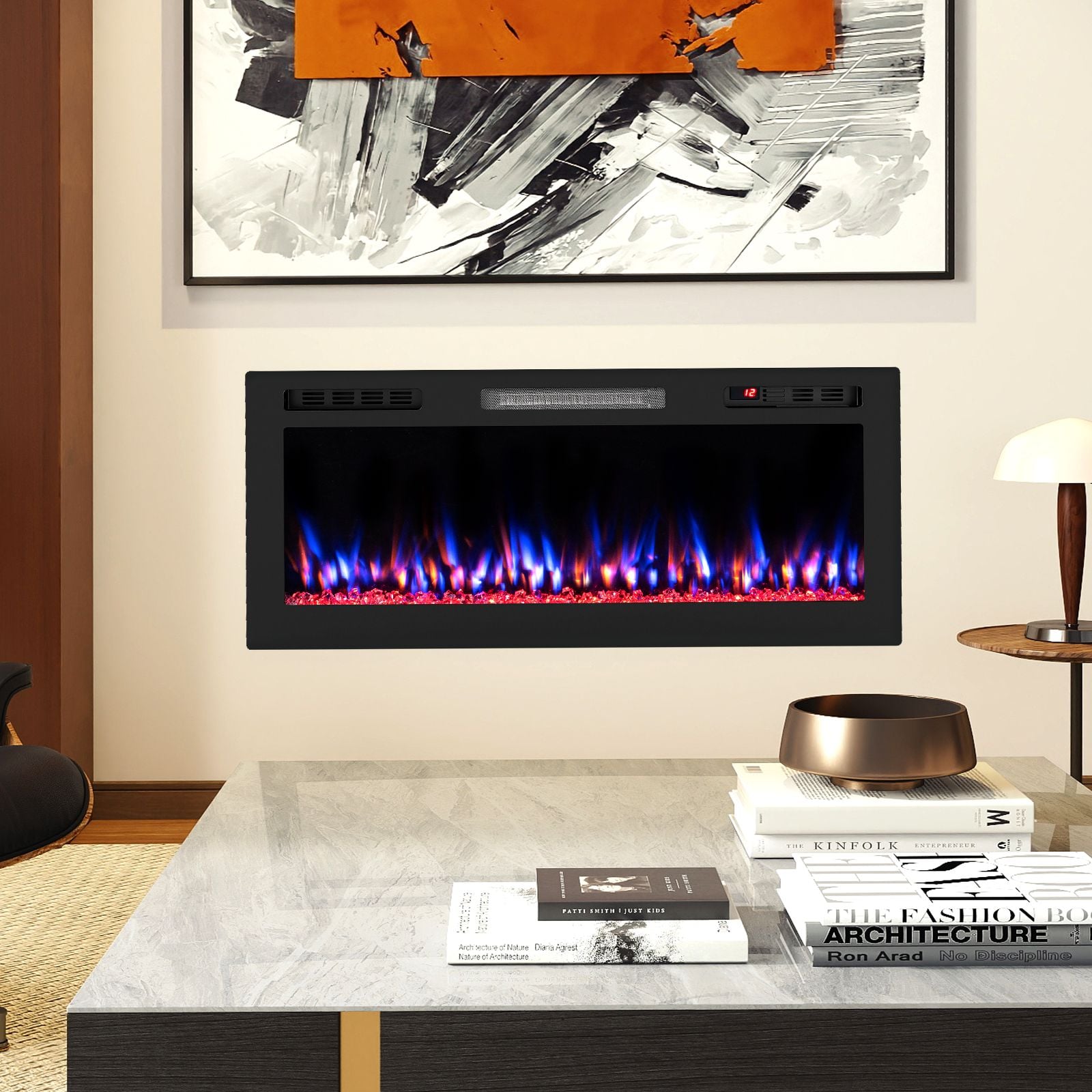 WiFi-Enabled Electric Fireplace Compatible with Alexa and Google Assistant — image 4