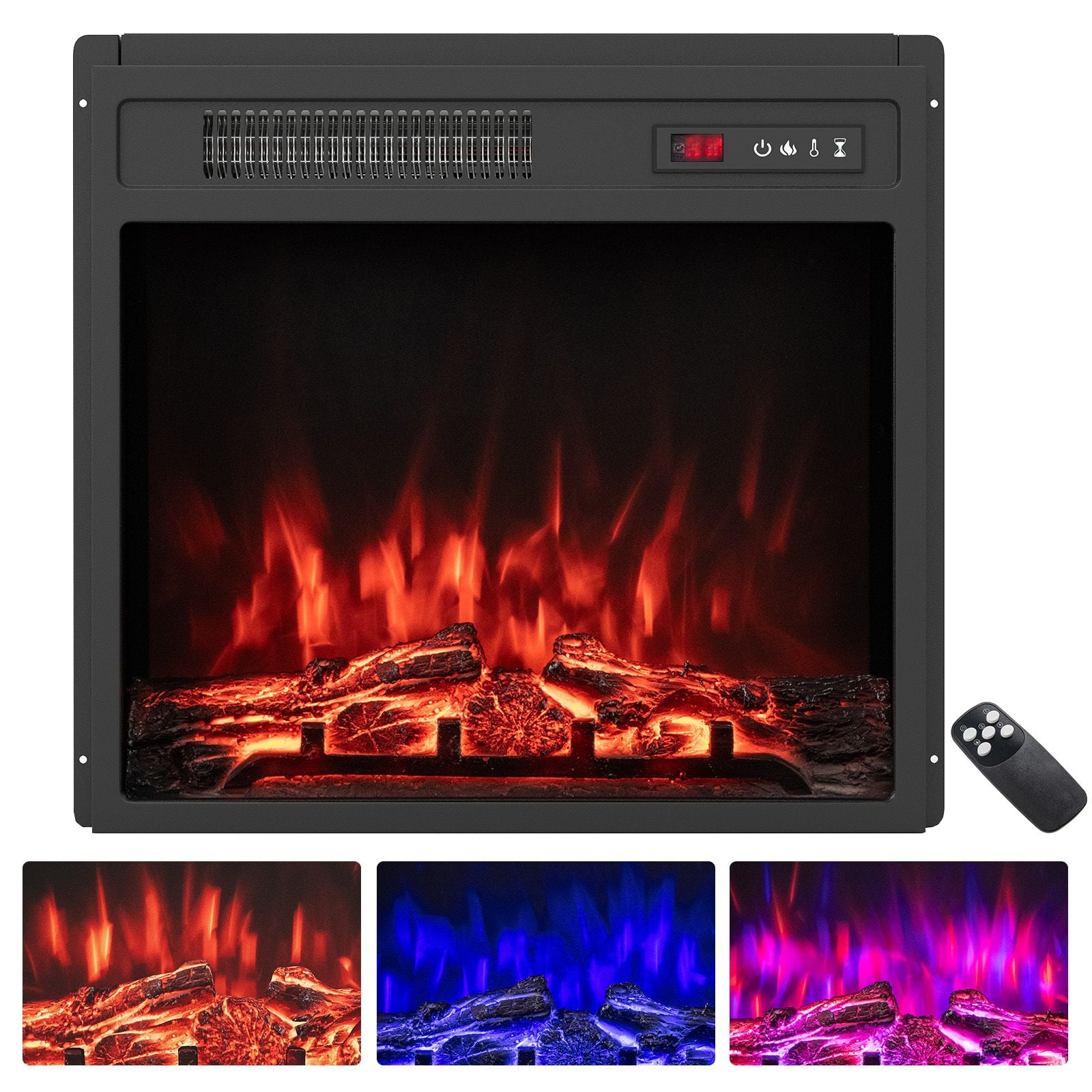 20 Inch Electric Fireplace Insert 750W/1500W Fireplace Heater with Remote Control — image 3