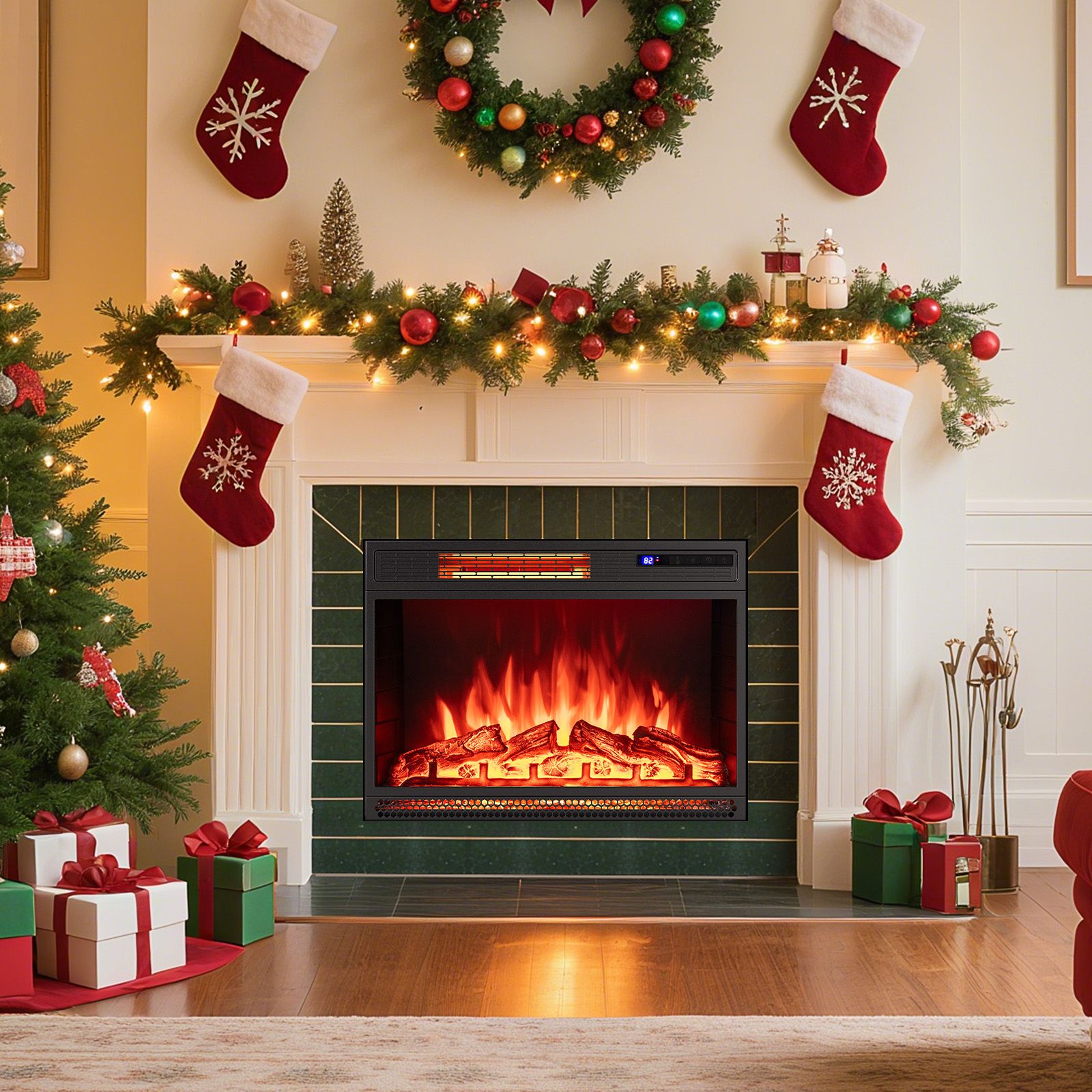 25 Inch Electric Fireplace Insert Recessed Infrared Fireplace Heater 900W/1800W — image 5
