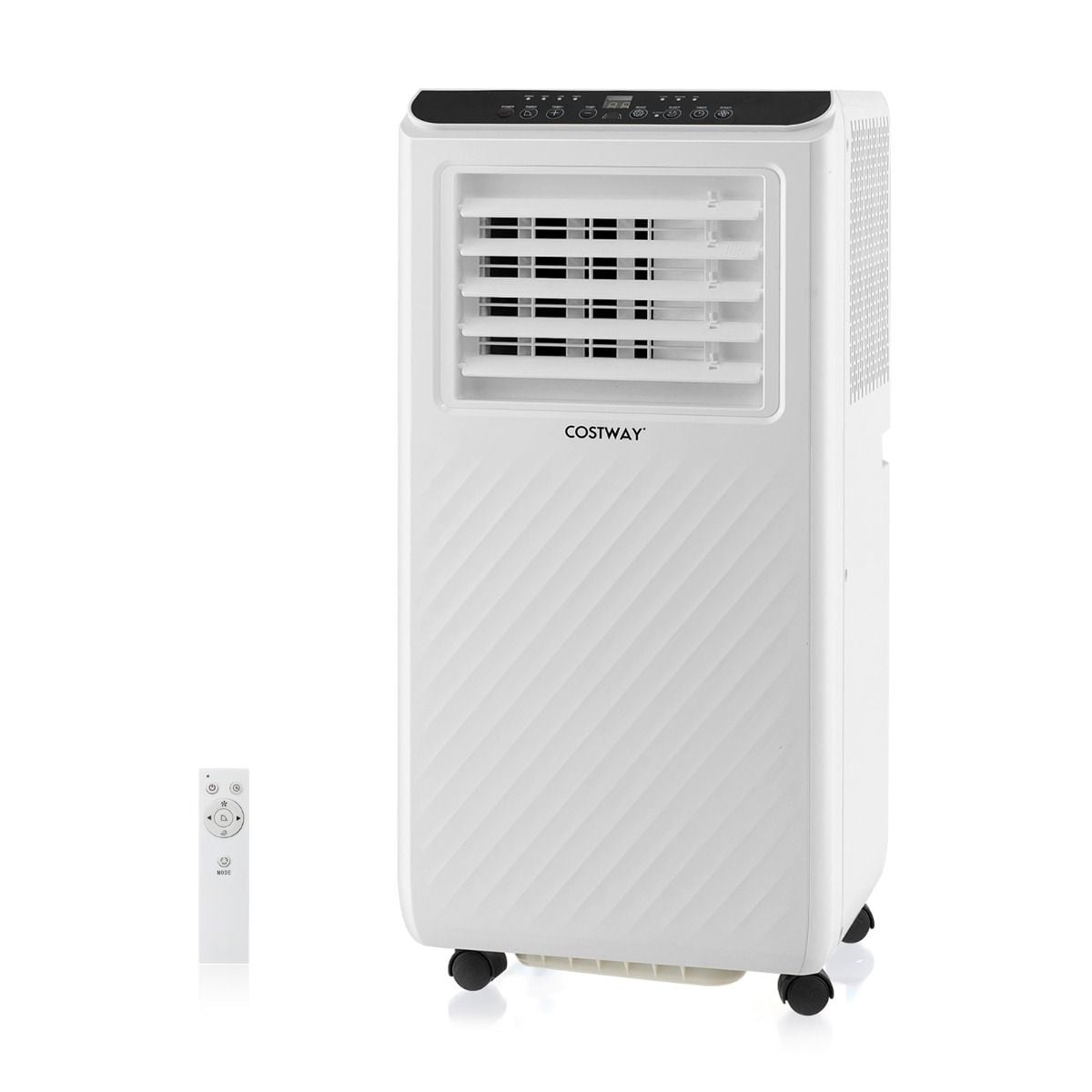 Costway 7000 BTU floor portable air conditioner, white, front view