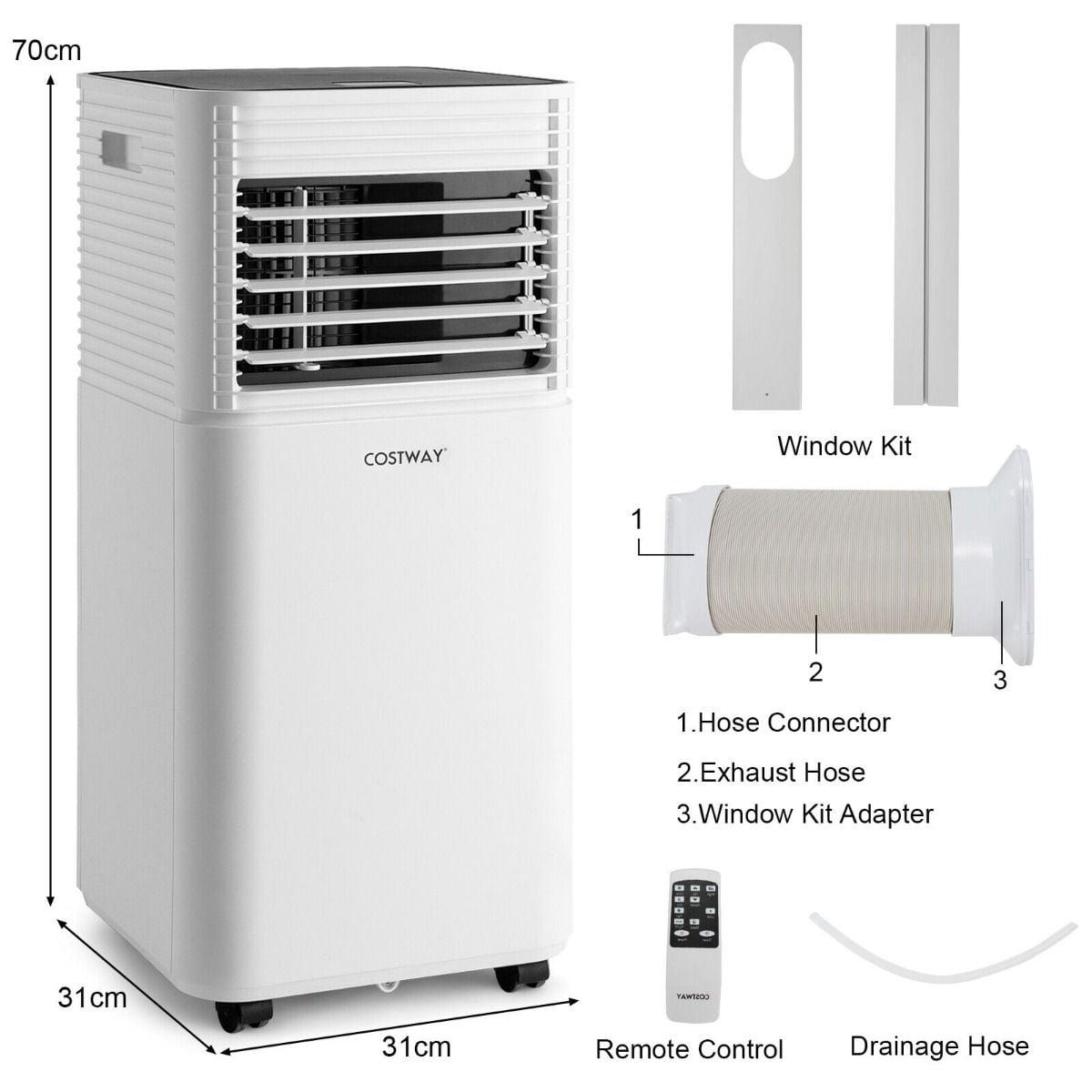 7000 BTU Portable Air Conditioner with 2 Wind Speeds and Timer — image 6