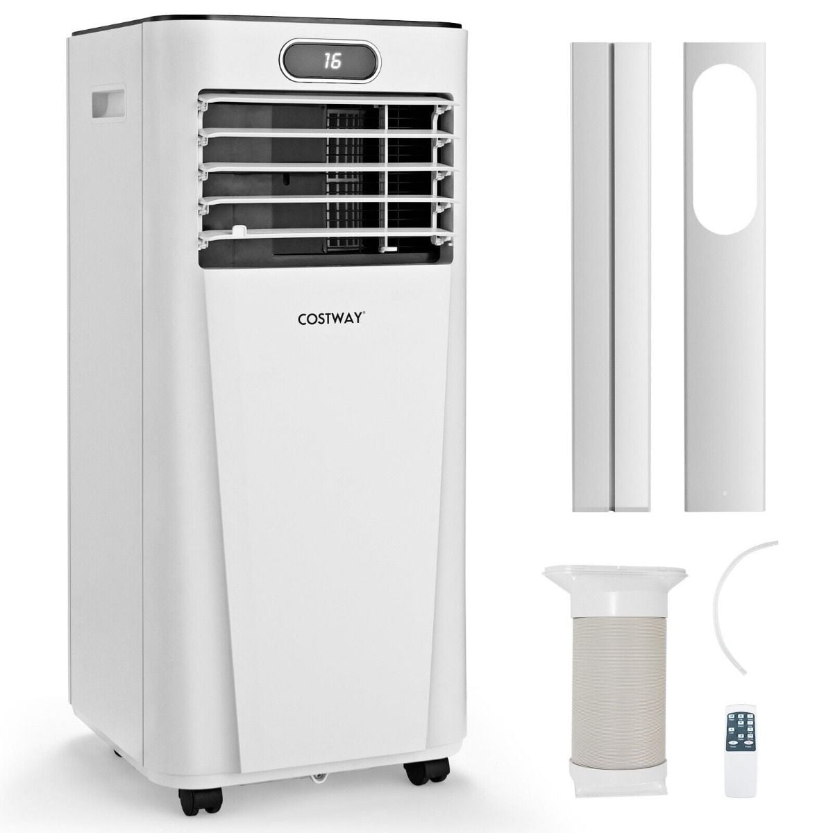 Costway 7000 BTU portable air conditioner, white, front view