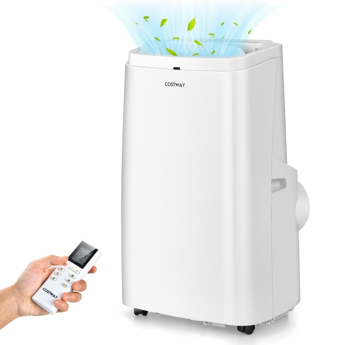 Costway 9000/12000 BTU portable air conditioner, white, front view