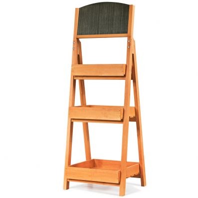 3-Tier Ladder Rack with Blackboard - Costway