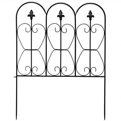 Arched garden fencing panel made of thickened steel with a rust-proof finish, ideal for decorative outdoor protection.