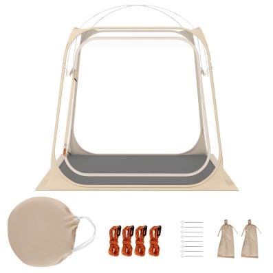 Clear bubble tent for 2-4 people, made from waterproof PVC, includes floor mat and easy setup for outdoor events.