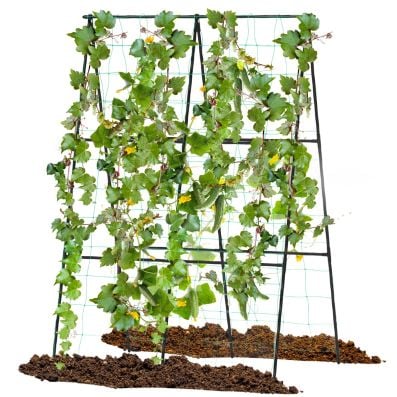 A-frame outdoor trellis for climbing plants, 88 x 126 cm, made of rustproof metal, ideal for roses and clematis.