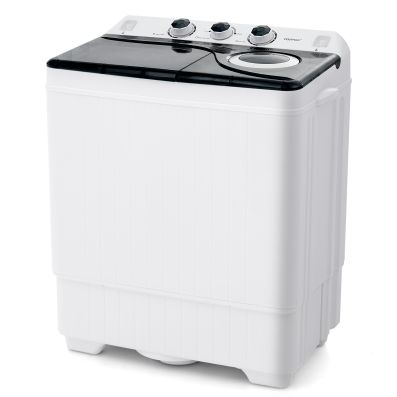 Portable Laundry Washer Spin Dryer with Timing Function and Drain Pump-Black