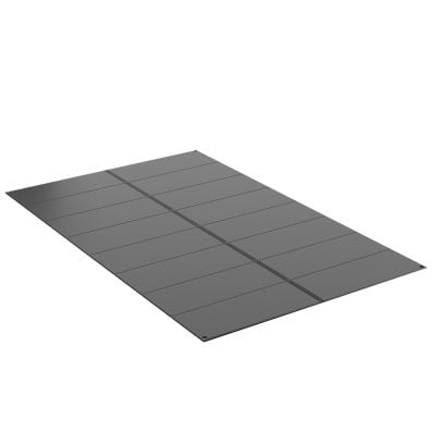 Plastic tool shed floor mat with non-slip surface, 16mm thick, ideal for outdoor storage and patio use.