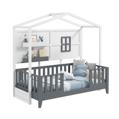 Gray & White Single Size