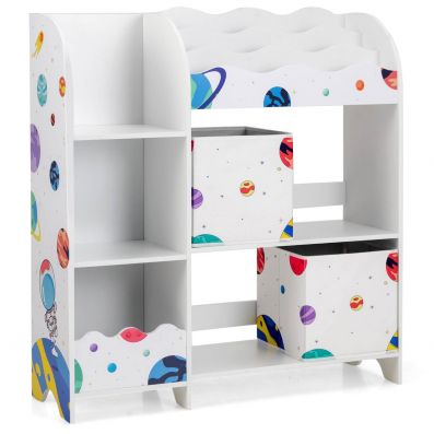 3-tier Kids Bookshelf and Toy Storage Organizer with Book Slots