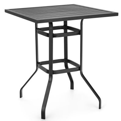 81 cm Patio Bar Height Table with Powder-Coated Tabletop