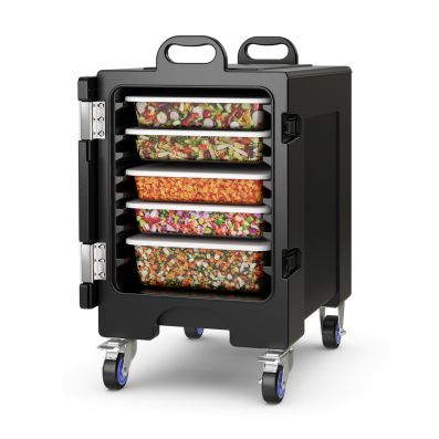 Insulated Food Pan Carrier End-Loading Food Warmer with Wheels