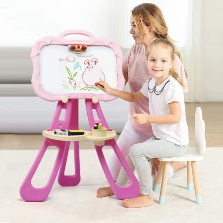 Kids Double Sided Easel Magnetic with Black and White Board