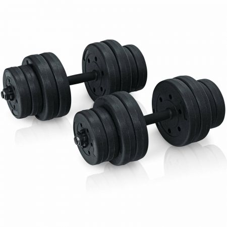 Adjustable 30KG dumbbell/barbell set with anti-slip handles and concrete-filled weight plates for versatile workouts.