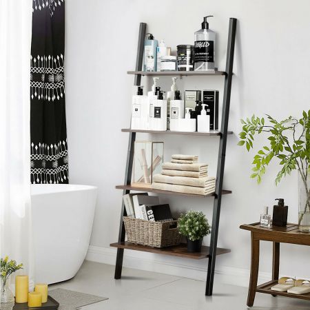 4 Tier Rustic Leaning Wall Display Unit