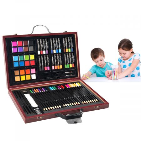 80 Piece Deluxe Art Set with Wooden Case for Beginners