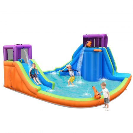 Inflatable Double Water Slides with Splash Pool