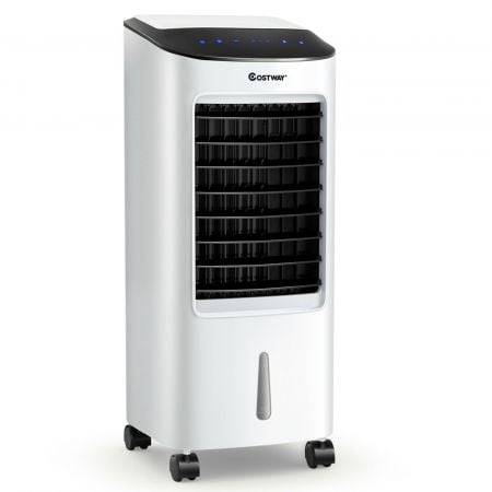 Portable 3-in-1 evaporative cooler with 7L water tank, featuring LED display and castor wheels for easy mobility.