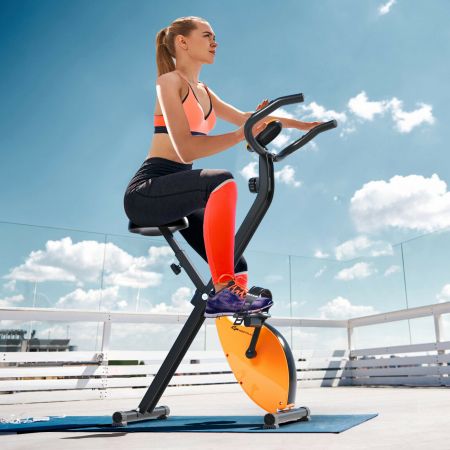 Folding Magnetic Height Adjustable Exercise Bike Indoor Fitness