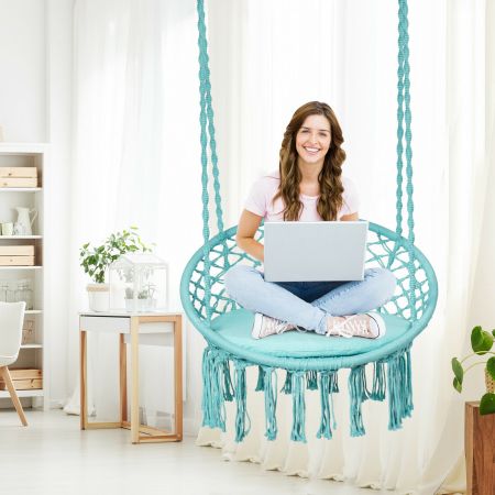 Macrame Hammock Swing Seat with Cushion (frame not included)